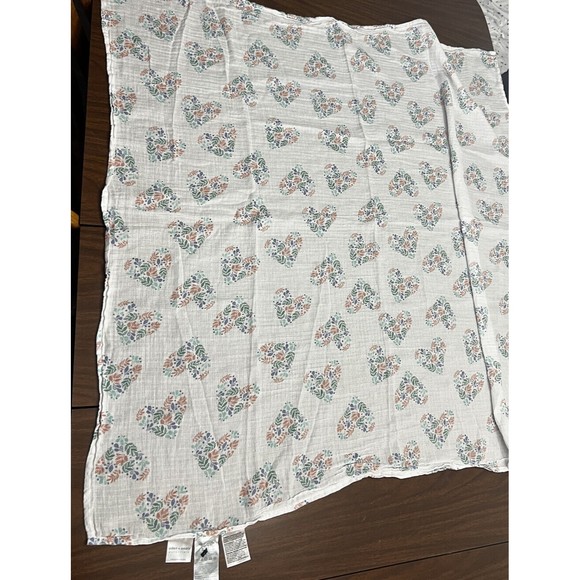 Aden & Anais Muslin Swaddle Blanket Leaves Vine Floral Multicolor Hearts 42" - Picture 1 of 7